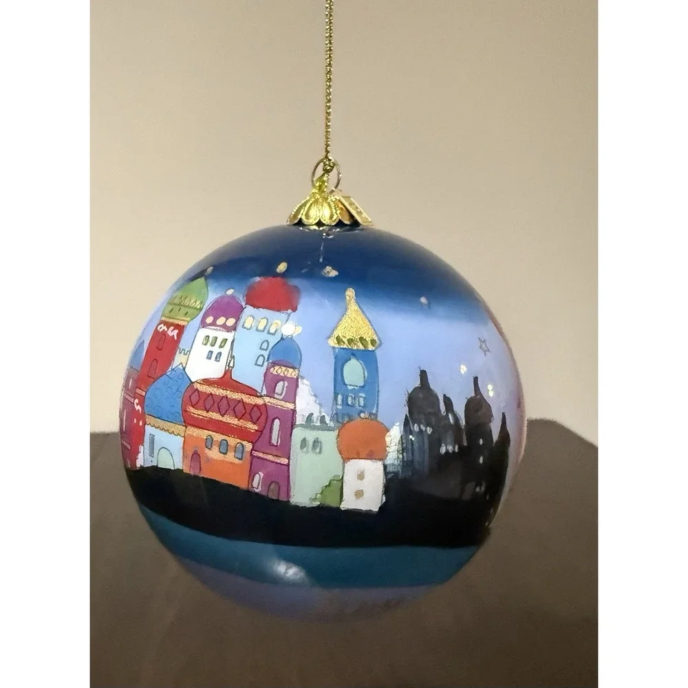Pier 1 LI BIEN Manger Nativity Christmas Baby Jesus Glass Ornament, 2019